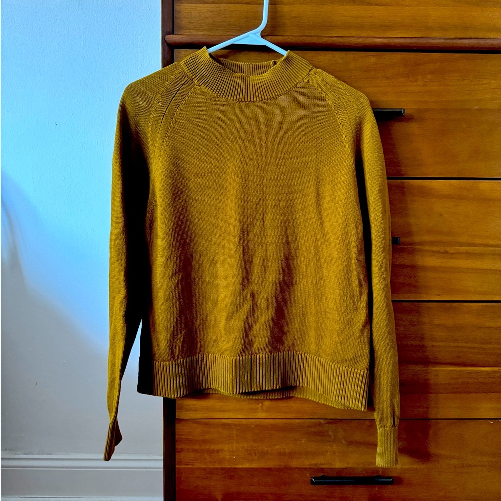 Everlane Mustard Cowl Neck Sweater
